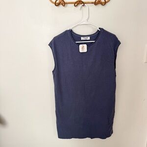 NEW-Double Zero blue sleeveless cotton dress S